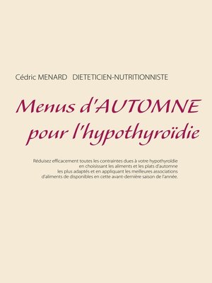 cover image of Menus d'automne pour l'hypothyroïdie